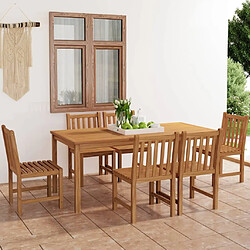 Salle à manger de jardin 7 pcs,Table et chaise à dîner Bois de teck solide -MN37007