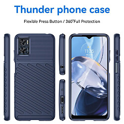 Htdmobiles Coque pour Motorola Moto E22 / E22i - housse etui silicone gel thunder + film ecran - BLEU FONCE