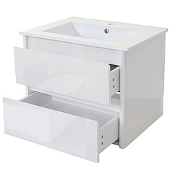 Decoshop26 Meuble bas sous évier avec évier inclus 2 tiroirs de rangement 50x60cm MDF blanc brilliant 04_0003605