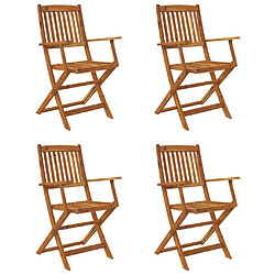 vidaXL Ensemble à manger de jardin pliable 5 pcs Bois d'acacia solide