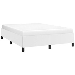 Avis Maison Chic Lit adulte - Lit simple Cadre de lit,Structure du lit Contemporain Blanc 140x190 cm Similicuir -MN79702