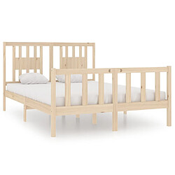 vidaXL Cadre de lit sans matelas 135x190 cm bois massif