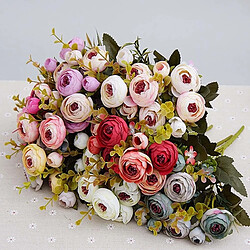 Wewoo Fleurs Artificielles 1 bouquet de de mariée de de thé rétro de rose clair