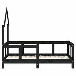 Maison Chic Lit simple Cadre de lit pour enfant,Lit d'Enfant Moderne noir 70x140 cm bois de pin massif -MN42407 pas cher