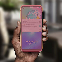 Acheter Avizar Étui Motorola Moto G8 Power Clapet Translucide Design Miroir Support Vidéo rose