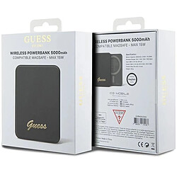 Riffi Guess 15W Fast 5000mAh 1x USB-C Power Bank with MagSafe Metal Ssript Logo Black pas cher