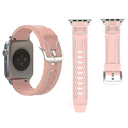 Wewoo Bracelet rose pour Apple Watch Series 3 & 2 & 1 en silicone de mode d'électrocardiogramme 42mm