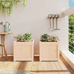 Avis Maison Chic Lot de 2 Jardinières,Bac à fleurs - pot de fleur bois de pin massif -GKD12758