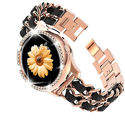 Bracelet en métal chaîne de 22 mm, or rose/noir pour votre Samsung Galaxy Watch3 45mm