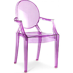 ICONIK INTERIOR Chaise Enfant Louis XiV Design Transparent Violet transparent