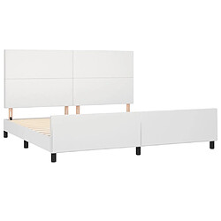 Acheter Maison Chic Lit adulte - Cadre Structure de lit avec tête de lit Contemporain Blanc 200x200 cm Similicuir -MN56266