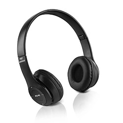 Avizar Casque Audio Bluetooth Stéréo Micro Radio FM Entrée Jack 3.5mm Pliable Noir