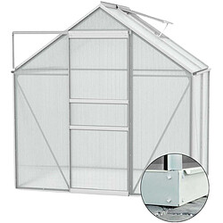 Vitavia Serre de jardin en polycarbonate 4 mm et aluminium anodisé avec embase Venus Longueur de 131 cm.