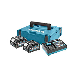 Pack énergie Makita Max XGT LithiumIon 2 batteries 25 Ah chargeur 40 V coffret MAKPAC