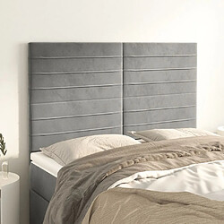 vidaXL Têtes de lit 4 pcs Gris clair 72x5x78/88 cm Velours