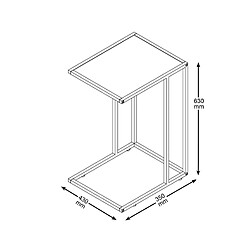 Acheter Toilinux Table d'appoint ou bout de canapé en MDF et métal - Beige et Noir