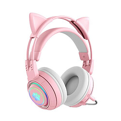 Yonis Casque Audio Sans Fil Oreilles De Chat RGB