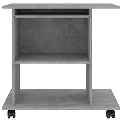 Acheter Maison Chic Bureau d'ordinateur solide,Table de travail Gris béton 80x50x75 cm Aggloméré -GKD86702