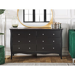 Beliani Commode noire 6 tiroirs WINCHESTER