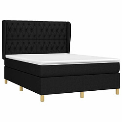 Avis Maison Chic Lit Adulte - Lit simple Lit à sommier tapissier avec matelas moelleux - Meuble de Chambre - Noir 140x190 cm Tissu -MN54733