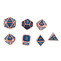 qualité dés polyédrique 7x set d4-d20 en alliage de zinc pour trpg mtg blue a