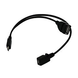 PVC 20cm / 30cm Micro Vers USB Et Micro USB Mâle à Femelle OTG Adaptateur Secteur pas cher