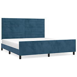 Maison Chic Lit adulte - Cadre Structure de lit avec tête de lit Contemporain Bleu foncé 160x200 cm Velours -MN40036