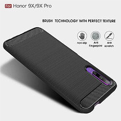 Wewoo Coque TPU en fibre de carbone à texture brossée pour Huawei Honor 9X / 9X Pro rouge