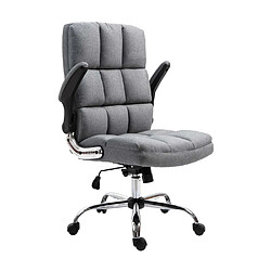 Decoshop26 Chaise de bureau pivotante réglable en hauteur en tissu gris forme ergonomique 04_0001874