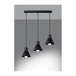 Avis Luminaire Center Suspension Taleja Bar Acier Noir 3 ampoules 120cm