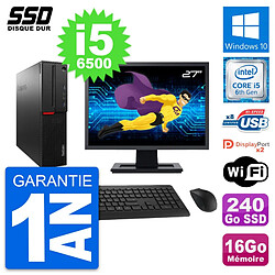 PC Lenovo M800 SFF Ecran 27" Intel i5-6500 RAM 16Go SSD 240Go Windows 10 Wifi - Occasion