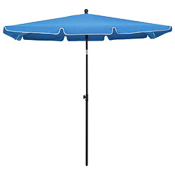 vidaXL Parasol de jardin avec mât 210x140 cm Bleu azuré