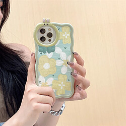 GUPBOO Étui pour iPhone13ProMax Peinture à l'huile littérature et fleurs d'art étui de téléphone portable de style coréen anti-chute