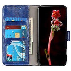 Etui en PU texture rétro crazy horse, fermoir magnétique, anti-chute, anti-rayures avec support pour votre Xiaomi Redmi A1 4G - bleu