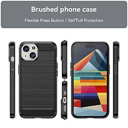 Htdmobiles Coque pour Apple iPhone 15 - housse etui silicone gel carbone + verre trempe - NOIR