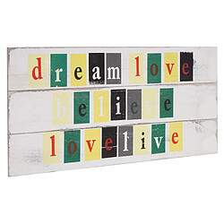 Mendler Planche murale Love-Life, planche décorative, panneau style shabby, vintage, 3 crochets, 30x60cm