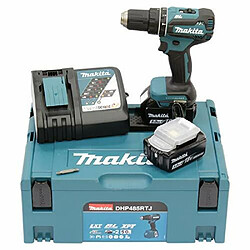 Makita DHP 485 RTJ 18 V Li-Ion Perceuse visseuse à percussion sans fil + Coffret Makpac + 2x Batteries 5,0 Ah + Chargeur