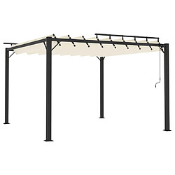 vidaXL Tonnelle avec toit à persienne 3x3 m Crème Tissu et aluminium