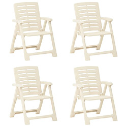 vidaXL Chaises de jardin lot de 4 Plastique Blanc