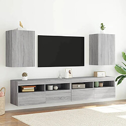 Avis vidaXL Meuble TV mural sonoma gris 40,5x30x60 cm bois d'ingénierie