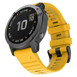 Bracelet de montre de remplacememnt en silicone 22mm Pour Garmin Fenix6 Fenix5 Universel Jaune