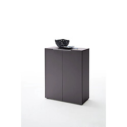 Avis Pegane Commode en mélamine avec 2 portes coloris anthracite mat - L80 x H101 x P39 cm