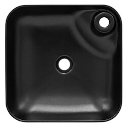 ML-Design Lavabo á poser en céramique noir moderne avec garniture de vidage 430x430x120 mm