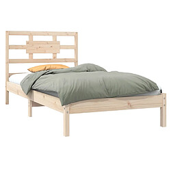 Avis Maison Chic Lit adulte - Lit simple Cadre de lit,Structure du lit Contemporain Bois massif 90x200 cm -MN48114