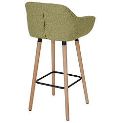 Acheter Mendler Tabouret de bar Malmö T381, chaise de bar tabouret de comptoir ~ Textile, vert clair