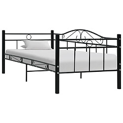 vidaXL Cadre de lit de repos sans matelas Noir Métal 90x200cm 