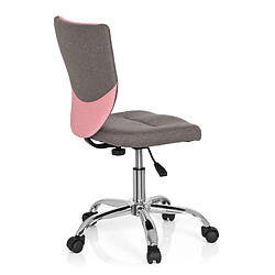 Chaise de bureau enfant / Siège de bureau enfant KIDDY COMFORT tissu gris/rose hjh OFFICE pas cher