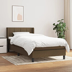 Maison Chic Structures de lit + matelas,Lit à sommier tapissier avec matelas Marron foncé 90x190 cm -MN83871