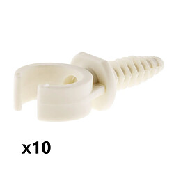 Lot de 10 clips avec chevilles Ø20mm - blanc - Zenitech