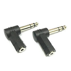 Acheter 2 Pcs 3.5mm Stéréo Femelle à 6.35mm 1/4 ''mâle Adaptateur Audio à Angle Droit